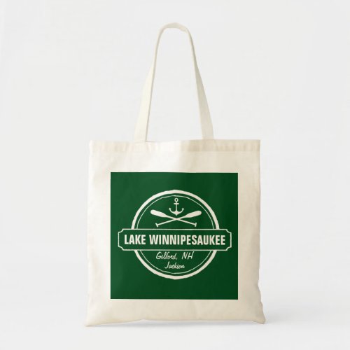 Lake Winnipesaukee NH custom town name anchor Tote Bag