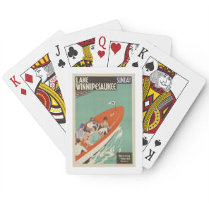Lake Winnipesaukee NH Railroad Vintage Travel Poker Cards