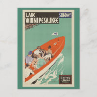 Lake Winnipesaukee NH Railroad Vintage Travel