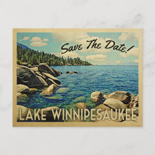 Lake Winnipesaukee Save The Date Vintage Postcards