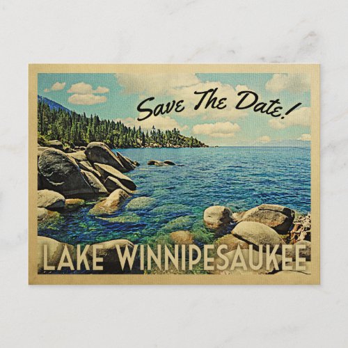 Lake Winnipesaukee Save The Date Vintage Postcards