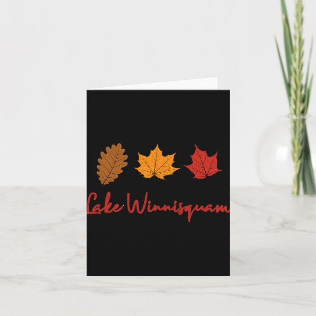 Lake Winnisquam Fall Foliage Autumn Leaf Ing Oak M Card (Front)