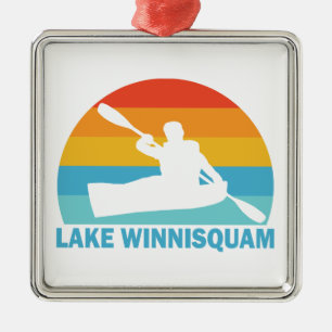 Lake Winnisquam New Hampshire Kayak Metal Ornament