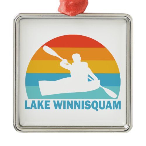 Lake Winnisquam New Hampshire Kayak Metal Ornament