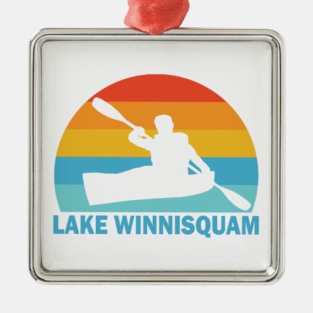 Lake Winnisquam New Hampshire Kayak Metal Ornament (Front)