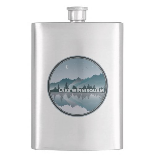 Lake Winnisquam North Carolina Reflection Flask