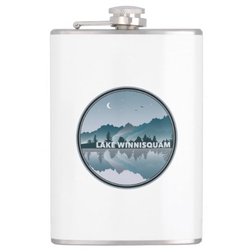 Lake Winnisquam North Carolina Reflection Flask