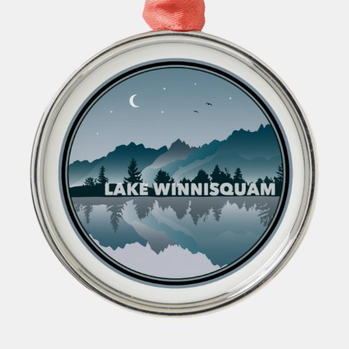 Lake Winnisquam North Carolina Reflection Metal Ornament