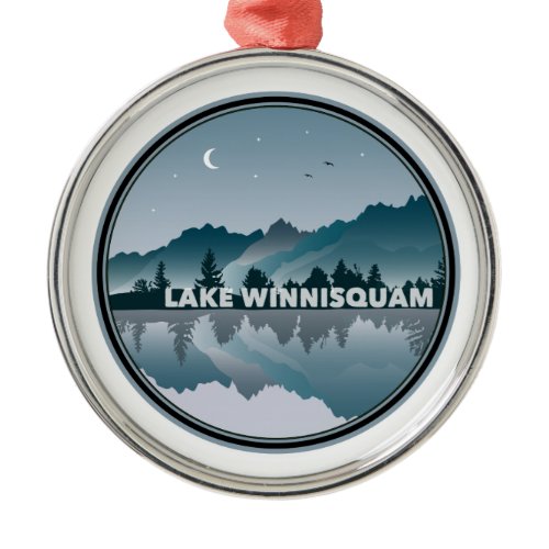 Lake Winnisquam North Carolina Reflection Metal Ornament