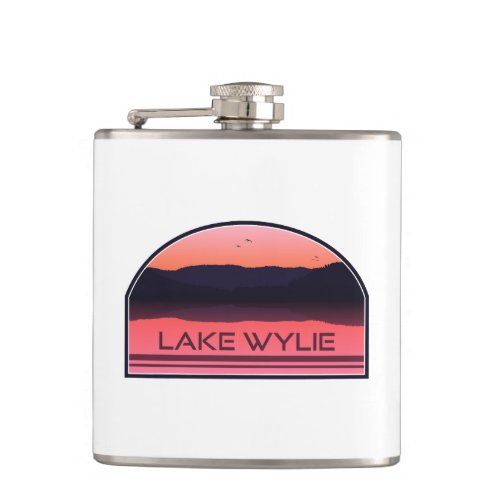 Lake Wylie North Carolina Red Sunrise Flask