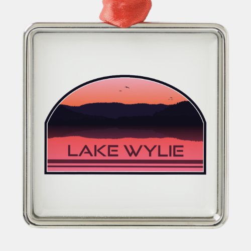 Lake Wylie North Carolina Red Sunrise Metal Ornament