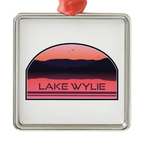 Lake Wylie North Carolina Red Sunrise Metal Ornament