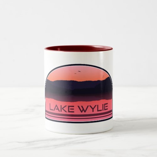 Lake Wylie North Carolina Red Sunrise Two_Tone Coffee Mug