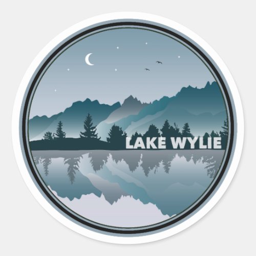 Lake Wylie North Carolina Reflection Classic Round Sticker