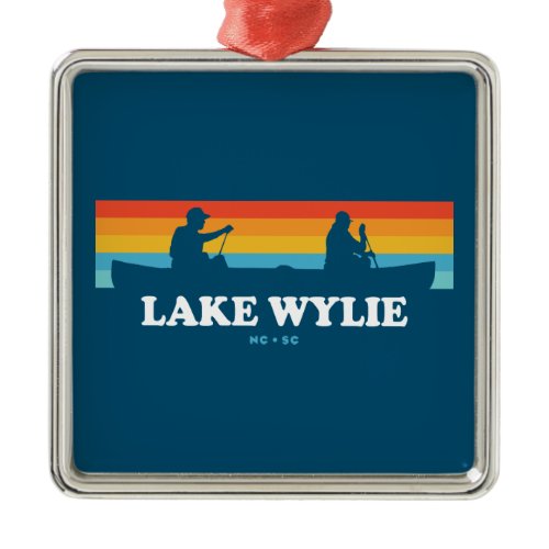 Lake Wylie North Carolina South Carolina Canoe Metal Ornament