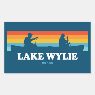 Lake Wylie North Carolina South Carolina Canoe Rectangular Sticker