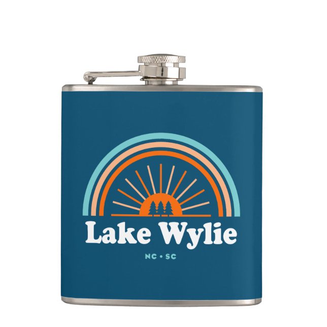 Lake Wylie North Carolina South Carolina Rainbow Flask (Front)