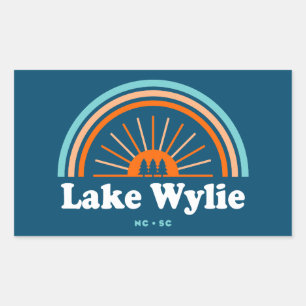 Lake Wylie North Carolina South Carolina Rainbow Rectangular Sticker
