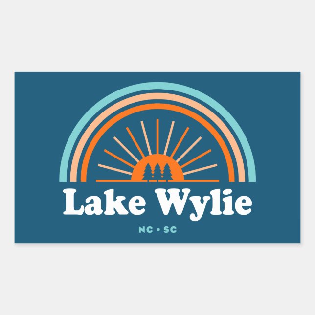 Lake Wylie North Carolina South Carolina Rainbow Rectangular Sticker (Front)