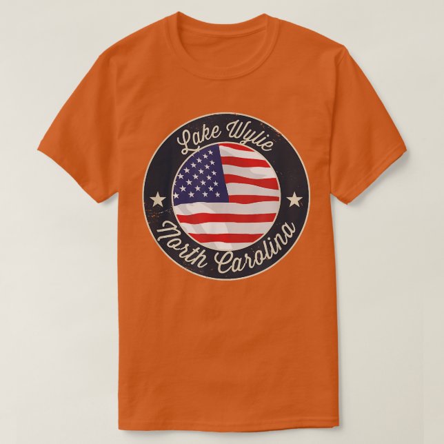 Lake Wylie - Patriotic North Carolina Souvenir T-S T-Shirt (Design Front)