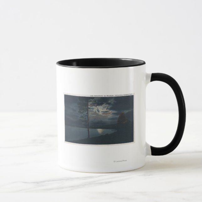 Lake Yellowstone, WYView of Lake by Moonlight Mug (Right)
