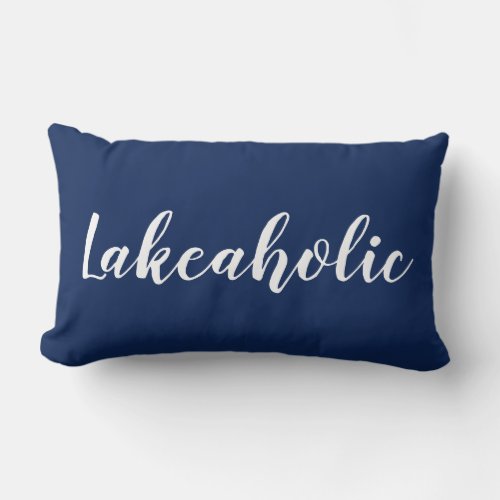 Lakeaholic Pillow  Navy