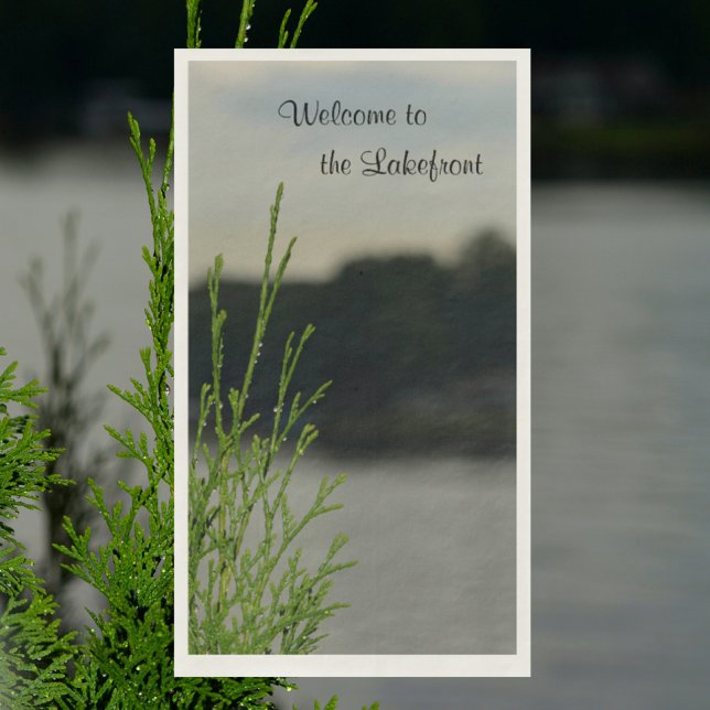 Lakefront Lake View Gray Paper Guest Towels (Creator Uploaded)