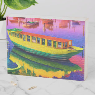 Lakehouse Boat Wooden Box Sign