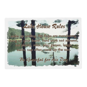 Lakehouse Rules Placemat
