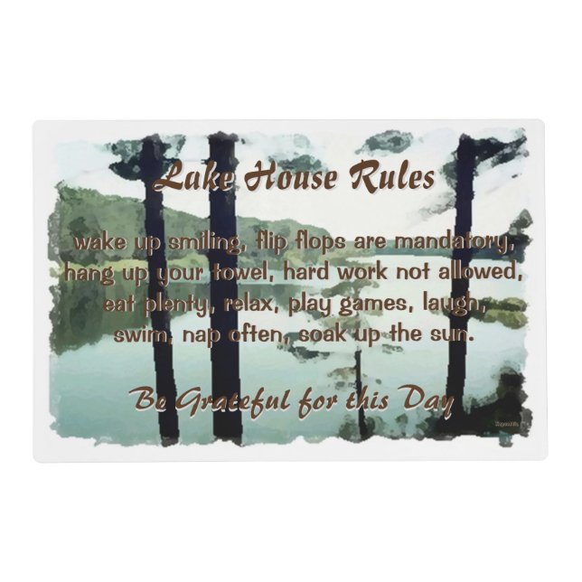 Lakehouse Rules Placemat (Front)