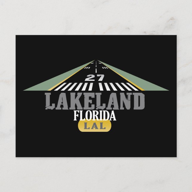 Lakeland FL - Airport Runway Postcard (Front)