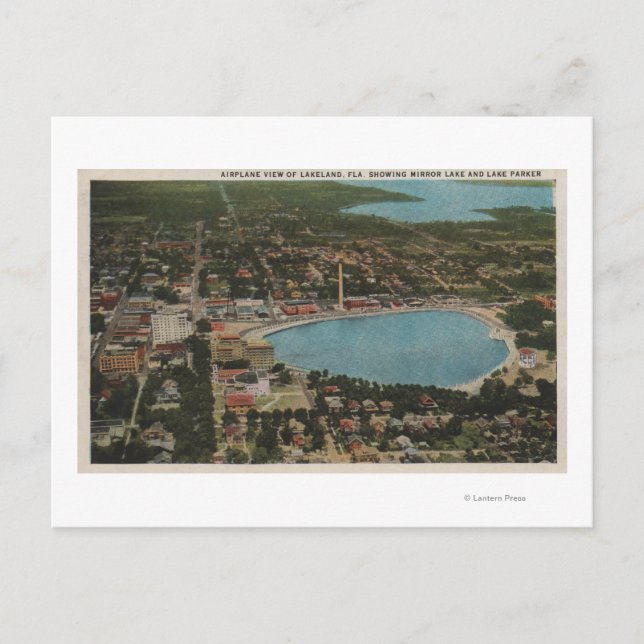 Lakeland, Florida - Aerial City View Showing Postcard (Front)