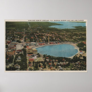 Lakeland, Florida - Aerial City View Showing Poster