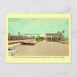 Lakeland, Florida vintage railroad train station Postcard