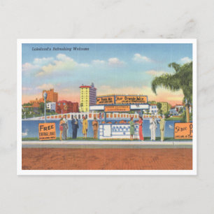 Lakeland Florida Vintage Welcome Station Postcard