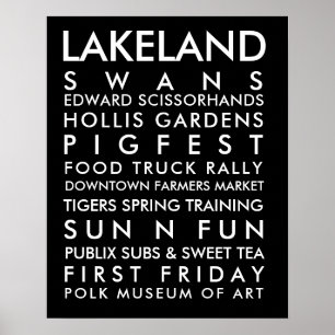 Lakeland history 16x20 white text poster