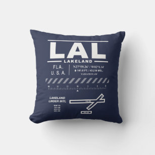 Lakeland Linder International Airport LAL Throw Pillow