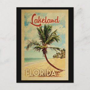 Lakeland Palm Tree Vintage Travel Postcard