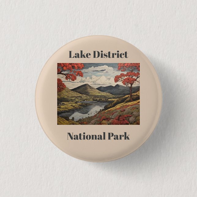 Lakeland Scene Customized Button (Front)