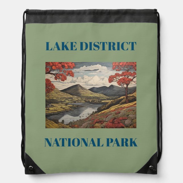 Lakeland Scene Customized Drawstring Bag (Front)