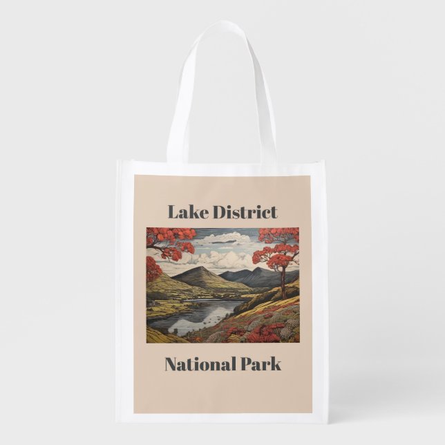 Lakeland Scene Customized Grocery Bag (Front)