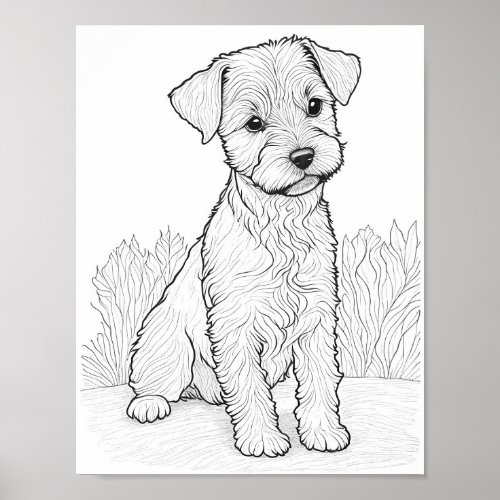 Lakeland Terrier Dog Adult Coloring Poster