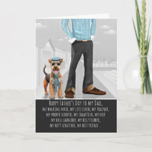 Lakeland Terrier Dog and Dad Funny Father's Day Holiday Card