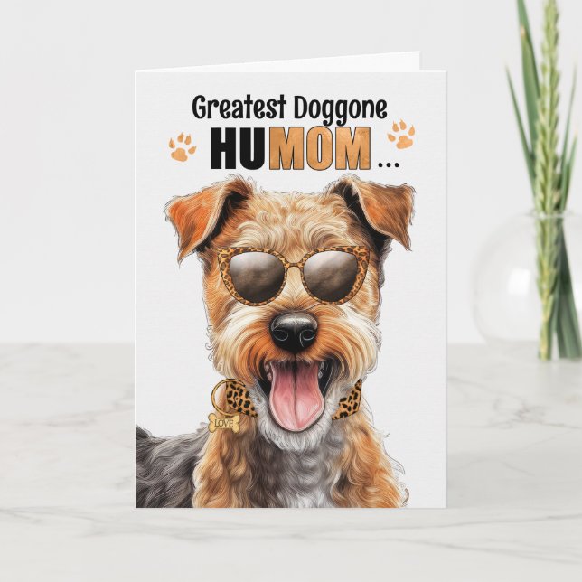 Lakeland Terrier Dog Best HuMOM Ever Mother's Day Holiday Card (Front)