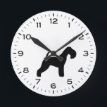 Lakeland Terrier Dog Breed Silhouette Round Clock<br><div class="desc">A fun Lakeland Terrier wall clock for the home or office. Makes an original gift for Lakie lovers. Check out Jenn’s Doodle World for even more decorative clocks and dog breed themed home decor.</div>