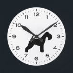 Lakeland Terrier Dog Breed Silhouette Round Clock<br><div class="desc">A fun Lakeland Terrier wall clock for the home or office. Makes an original gift for Lakie lovers. Check out Jenn’s Doodle World for even more decorative clocks and dog breed themed home decor.</div>