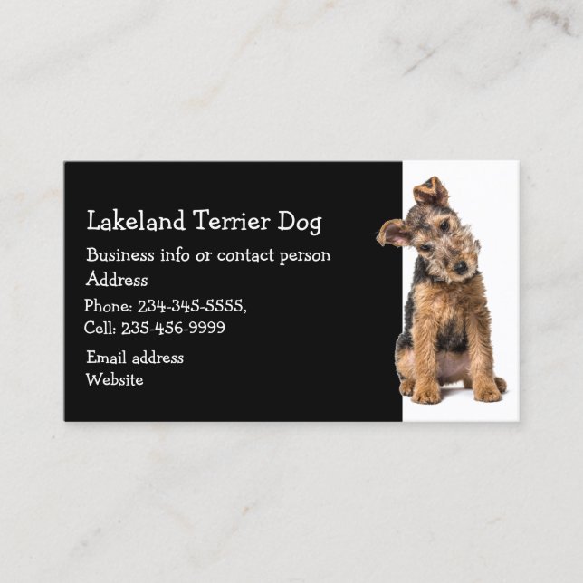 Lakeland Terrier Dog Breeder Pet Sitter  Business Card (Front)