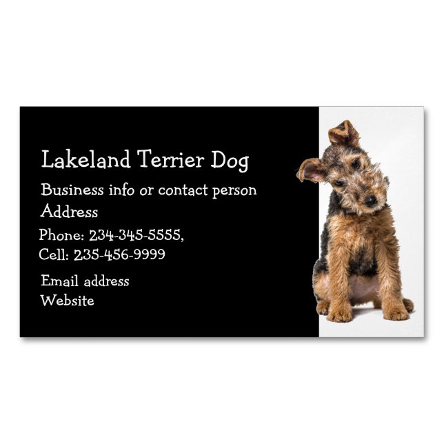 Lakeland Terrier Dog Breeder Pet Sitter  Business Card Magnet (Front)