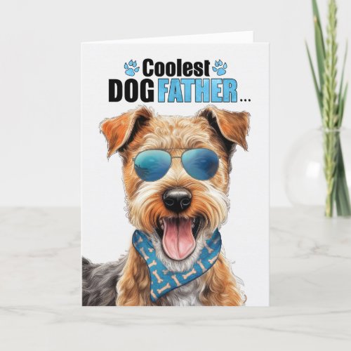 Lakeland Terrier Dog Coolest Dad Fathers Day Holiday Card