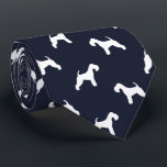 Lakeland Terrier Dog Silhouettes Midnight Blue Neck Tie<br><div class="desc">This original Lakeland Terriers pattern neck tie makes a great gift for dog dads! Available in a variety of colors, this cool tie makes a statement for anyone who loves a Lakie. An awesome gift for the guy who wears a tie for business, or for special events like holiday programs,...</div>